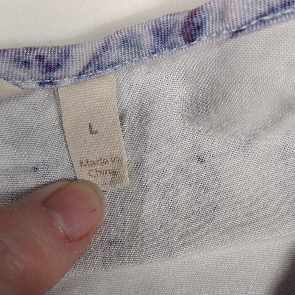 Soft Surroundings Light/Medium Purple Floral Blouse Size Large - Picture 3 of 12